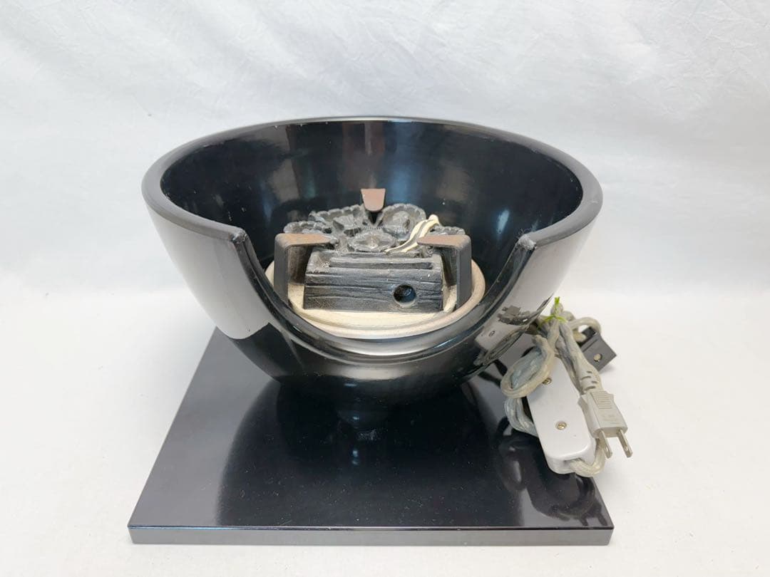 茶道具 野々田商店製 黒真塗風炉型 電熱器 炭型ヒーター 100V -410Wやや傷や汚れあり