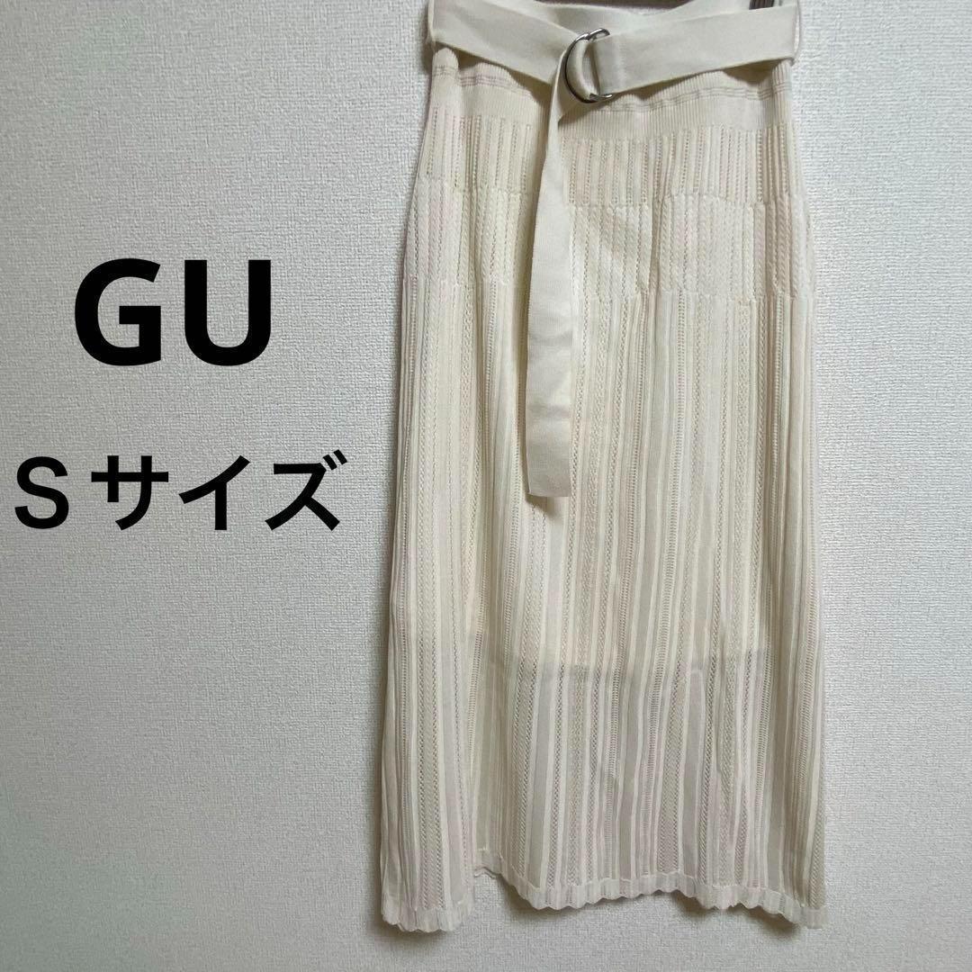 【ジーユー】 ニットスカート レース　ホワイト　オシャレ　シンプル　カワイイ