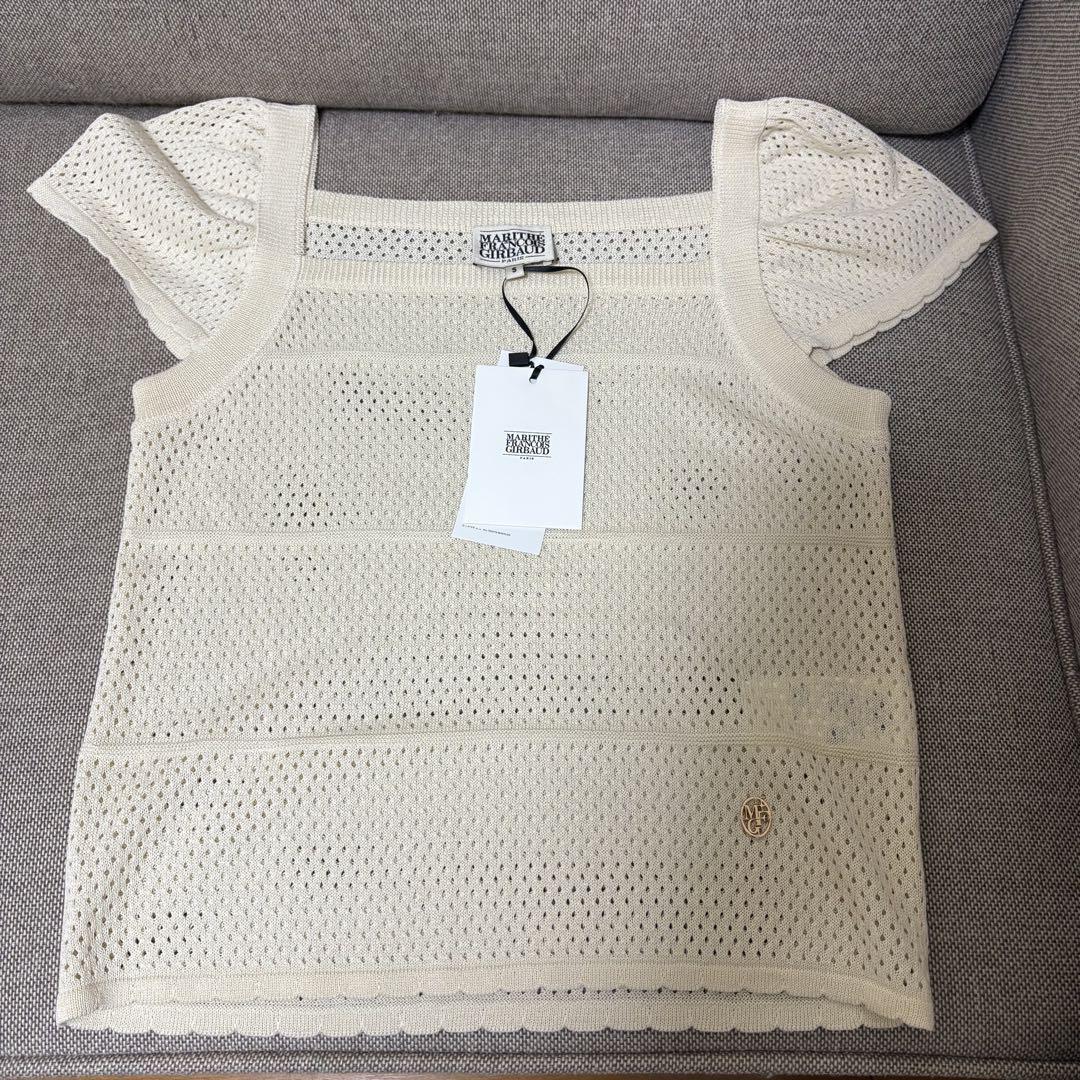 トップス [MARITHE] W RUFFLE STRAP KNIT TOP W RUFFLE STRAP KNIT TOP ivory - MARITHE FRANCOIS GIRBAUD