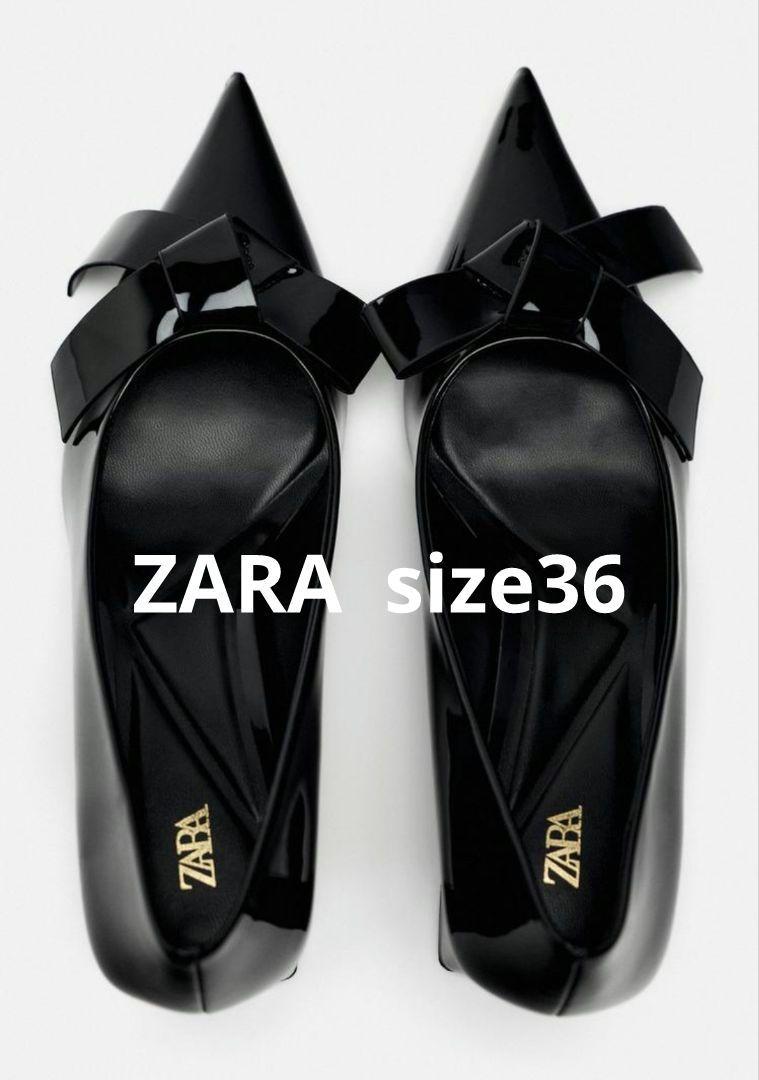 ZARA ザラ リボンブロックヒールパンプス ハイヒールパンプス ZARA ザラ リボンブロックヒールパンプス ハイヒールパンプス