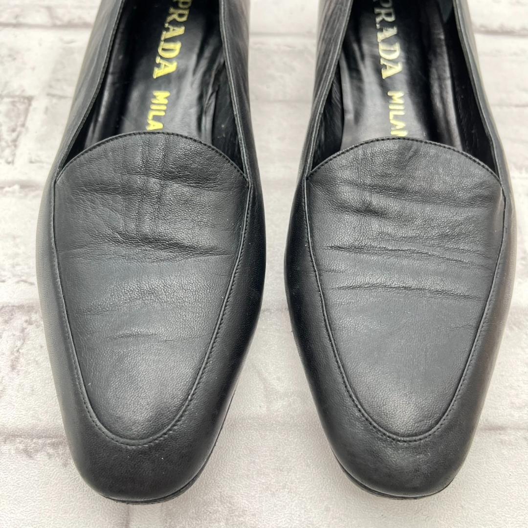 PRADA プラダ パンプス アーモンドトゥ レザー ブラック 25.0cm