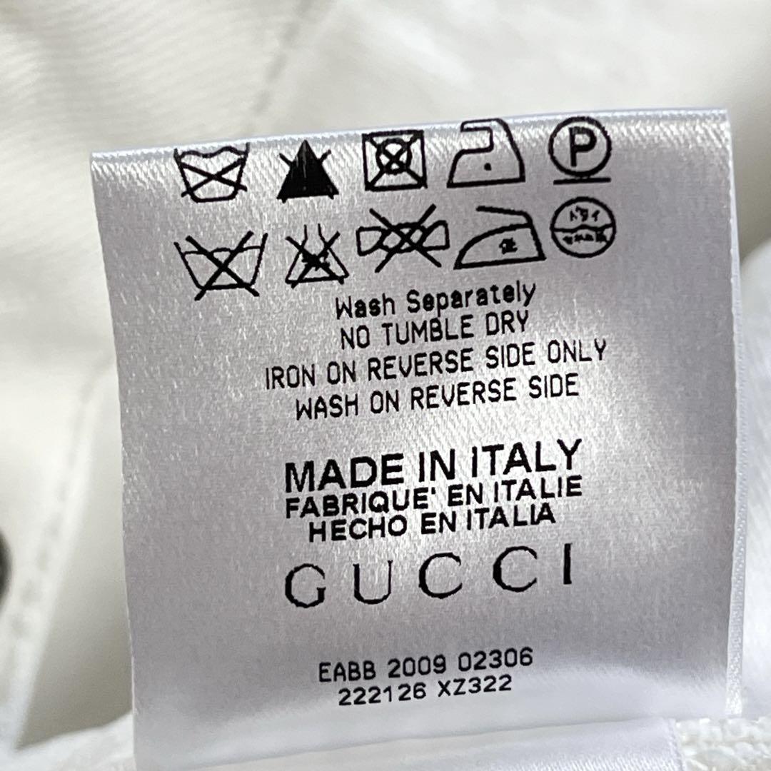 希少　GUCCI グッチ　54 極美品　ホワイト デニム　ストレートパンツ