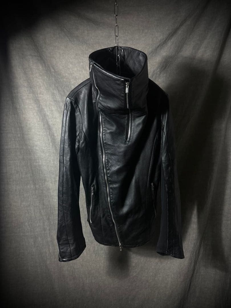 NO ID ラムレザー アシンメトリーM NO ID