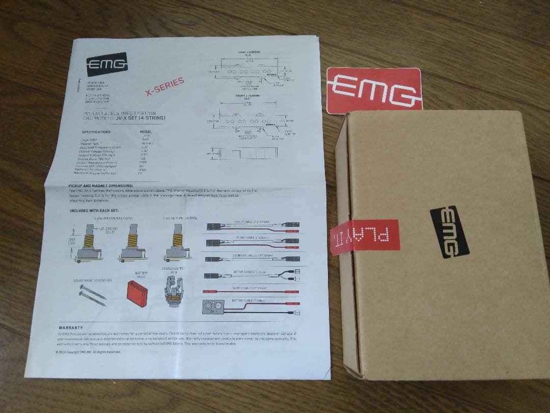 JAZZベースピックアップ EMG JVX Set & BQC回路 JAZZベースピックアップ EMG JVX Set & BQC回路