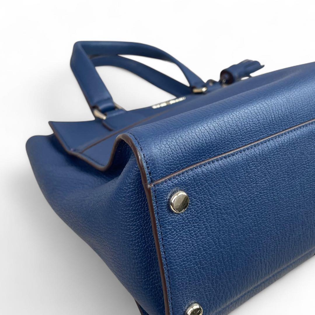 美品 コールハーン 2wayショルダーバッグ レザー ネイビー