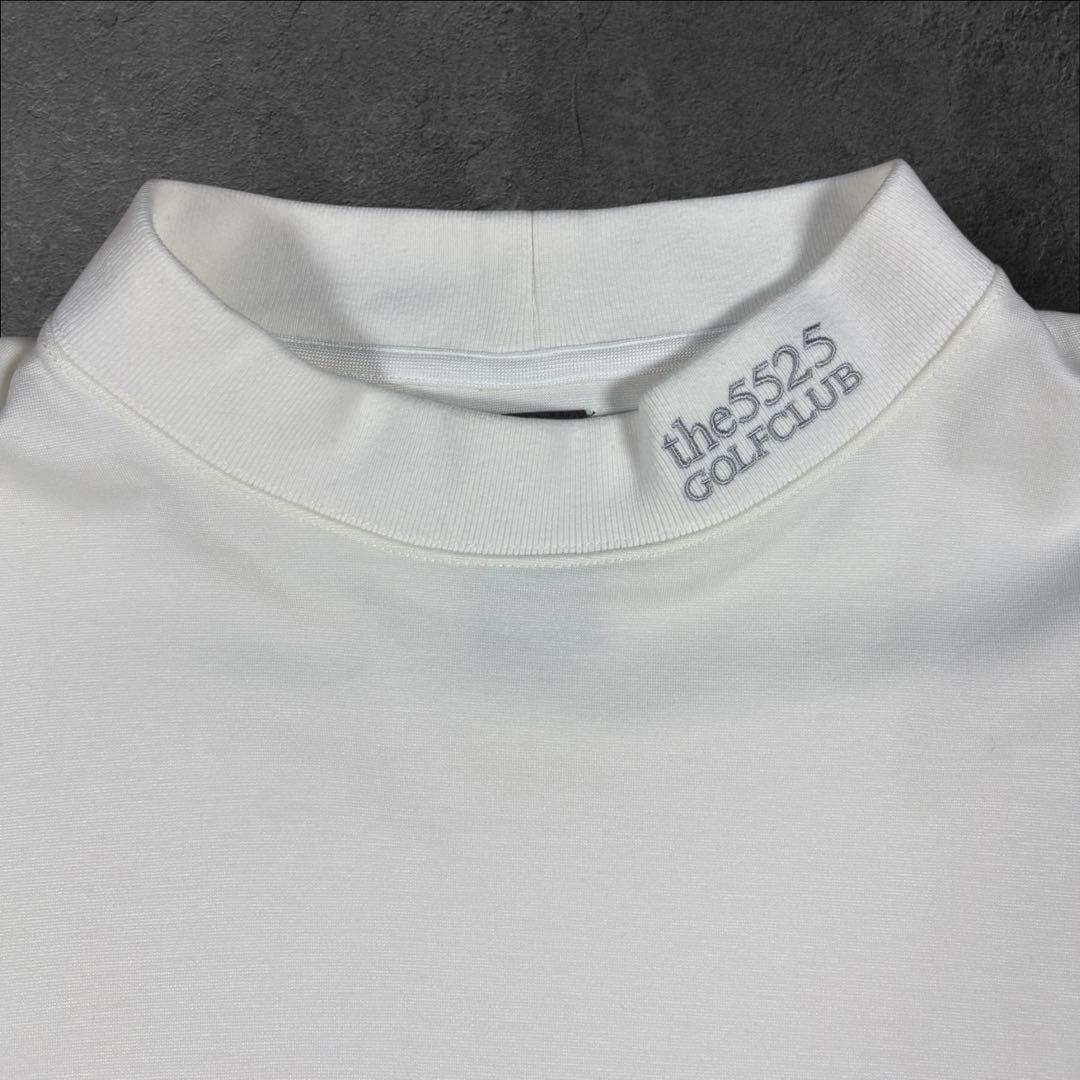 5525 golf ナノユニバース ロゴ モックネック カットソー 長袖シャツ 極美品 5525 golf ゴルフ モックネック 伸縮 ナノユニバース L