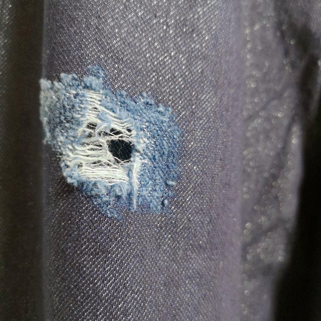 GIDEAL clash lamé denim pants (indigo) 3