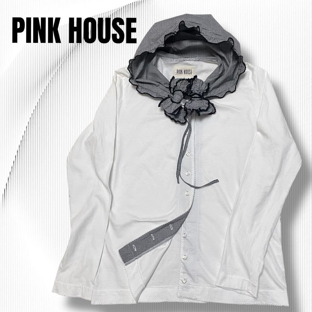 PINK HOUSE フード付きシャツ ホワイト