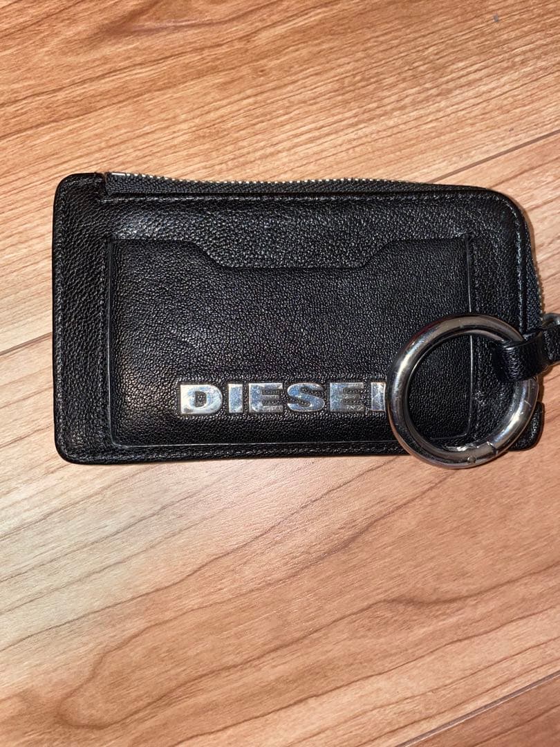 DIESEL ブラック レザー キーケース小物