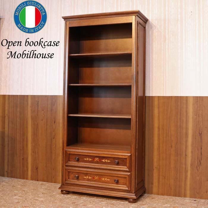 イタリア ブックシェルフ アンティーク 木製 完成品 ヨーロピアン 象嵌細工