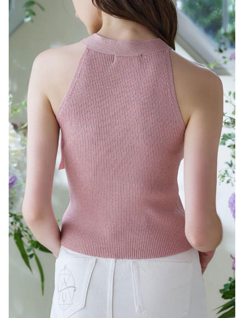 Riu Halter neck ribbon knit Rちゃん