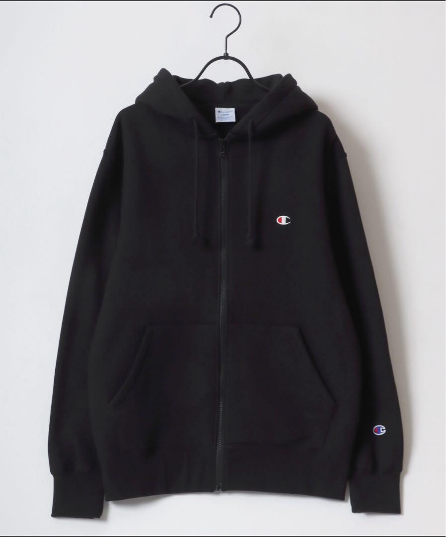 Champion ブラック フルジップパーカー