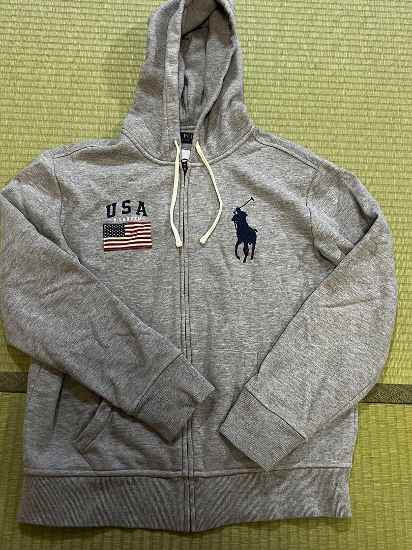 Polo Ralph Lauren グレー パーカー L コットン フリース フルジップ フーディ （パーカー）｜POLO