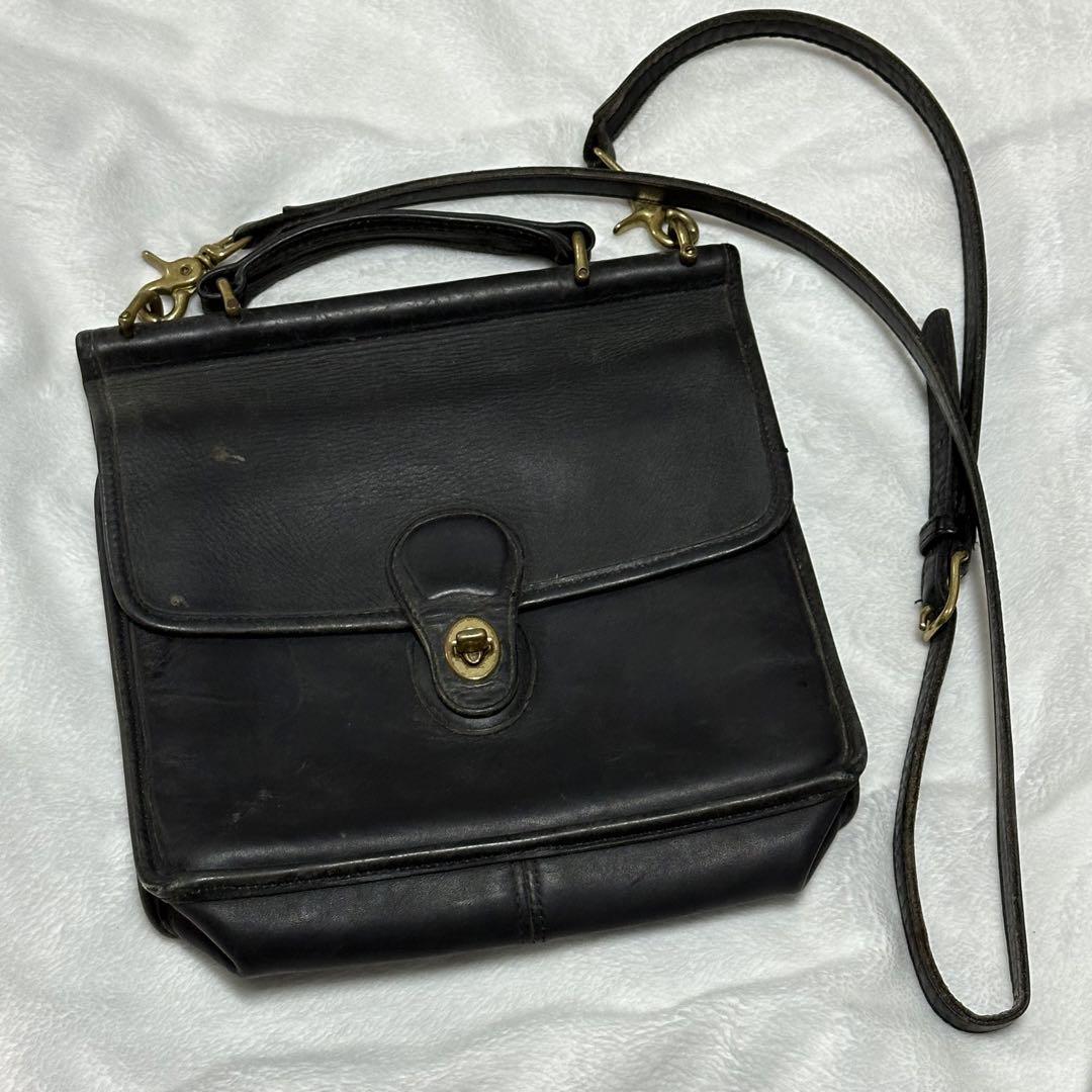 old coach ショルダーバッグ OLD COACH コーチ レザー ショルダーバッグ ブラック USA製 90s