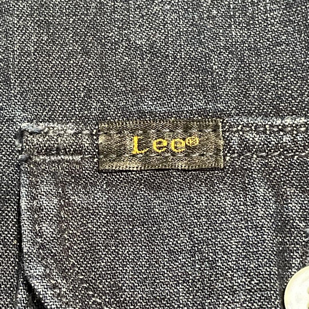 美品♪Lee バンドカラー ゆったりデニムロングワンピース