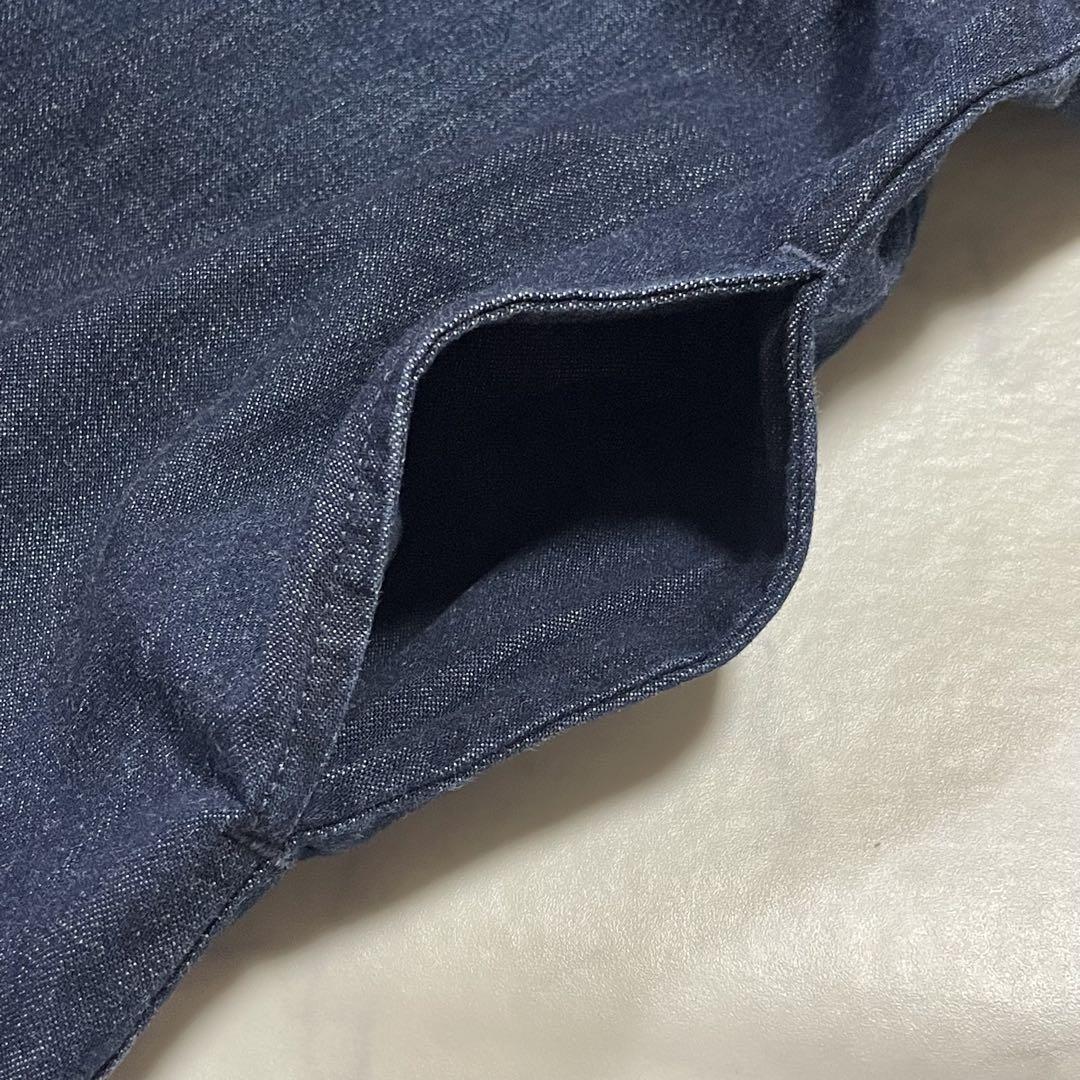 美品♪Lee バンドカラー ゆったりデニムロングワンピース インディゴ ネイビー 美品♪Lee バンドカラー ゆったりデニムロングワンピース