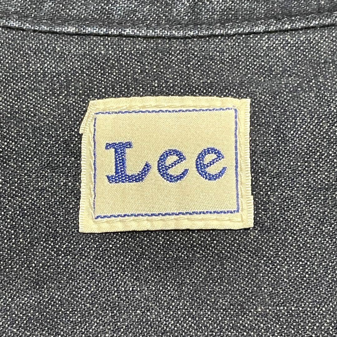 美品♪Lee バンドカラー ゆったりデニムロングワンピース インディゴ ネイビー 美品♪Lee バンドカラー ゆったりデニムロングワンピース