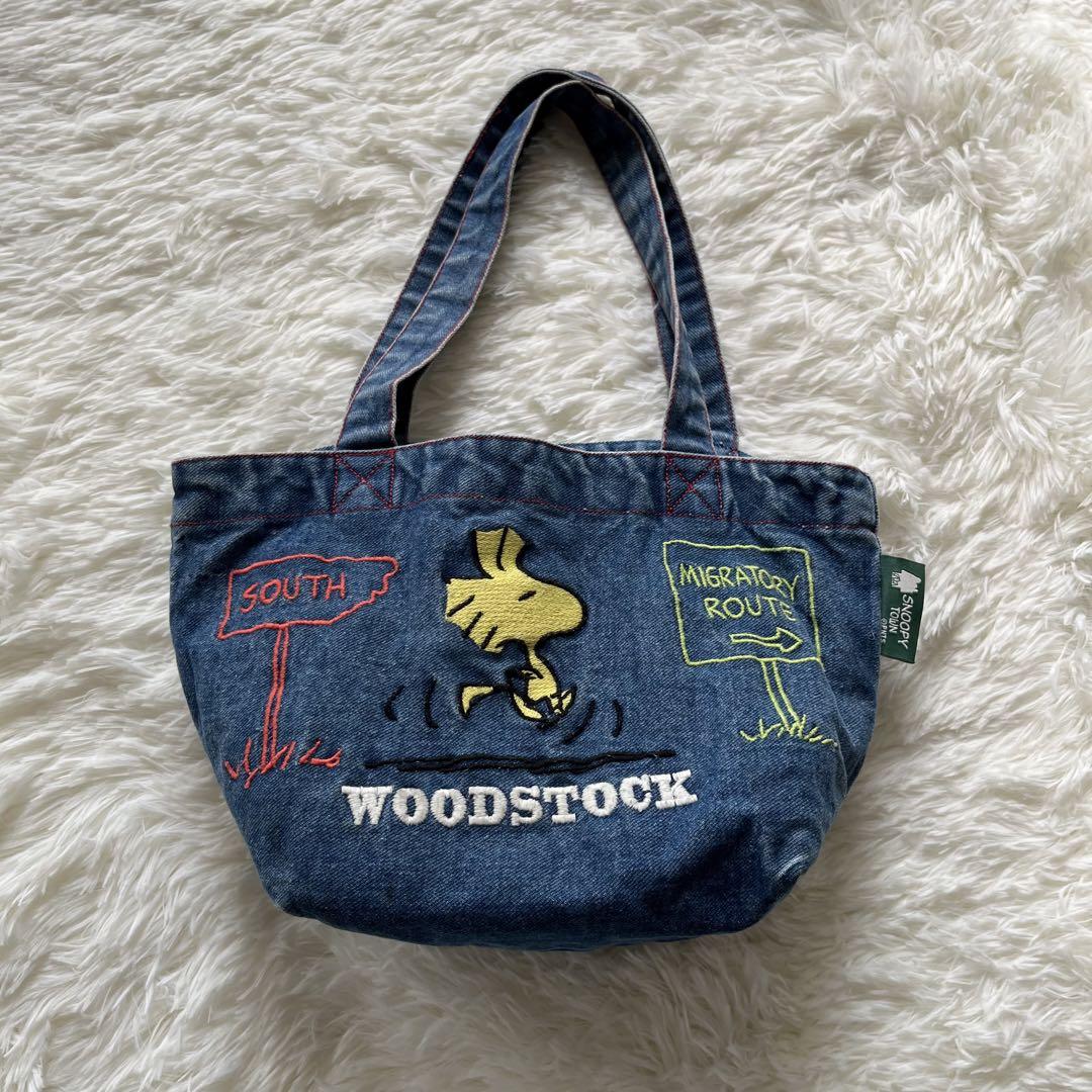 ☆新品☆スヌーピー デニム トートバッグ 刺繍 スヌーピータウン