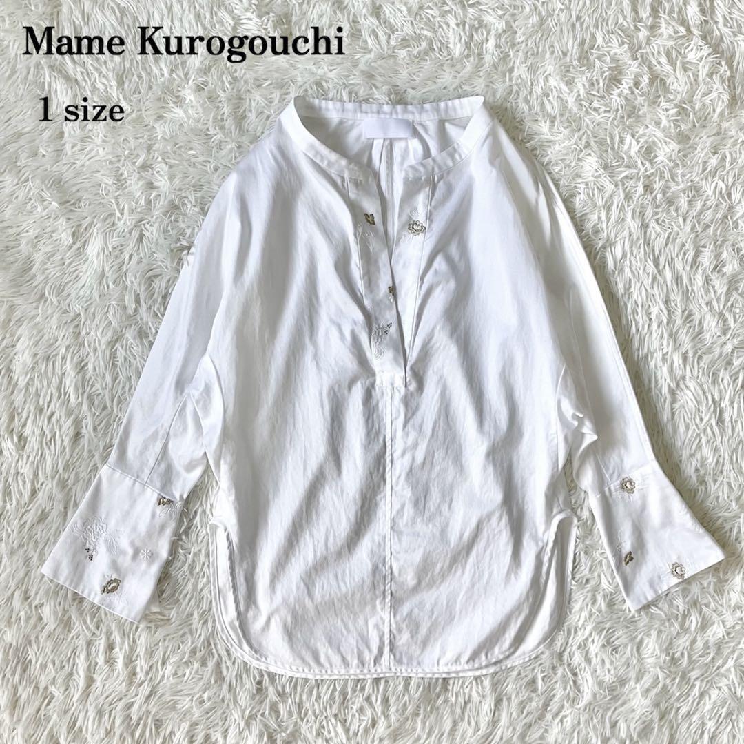Mame Kurogouchi 刺繍入りスキッパーブラウス 長袖 1サイズ