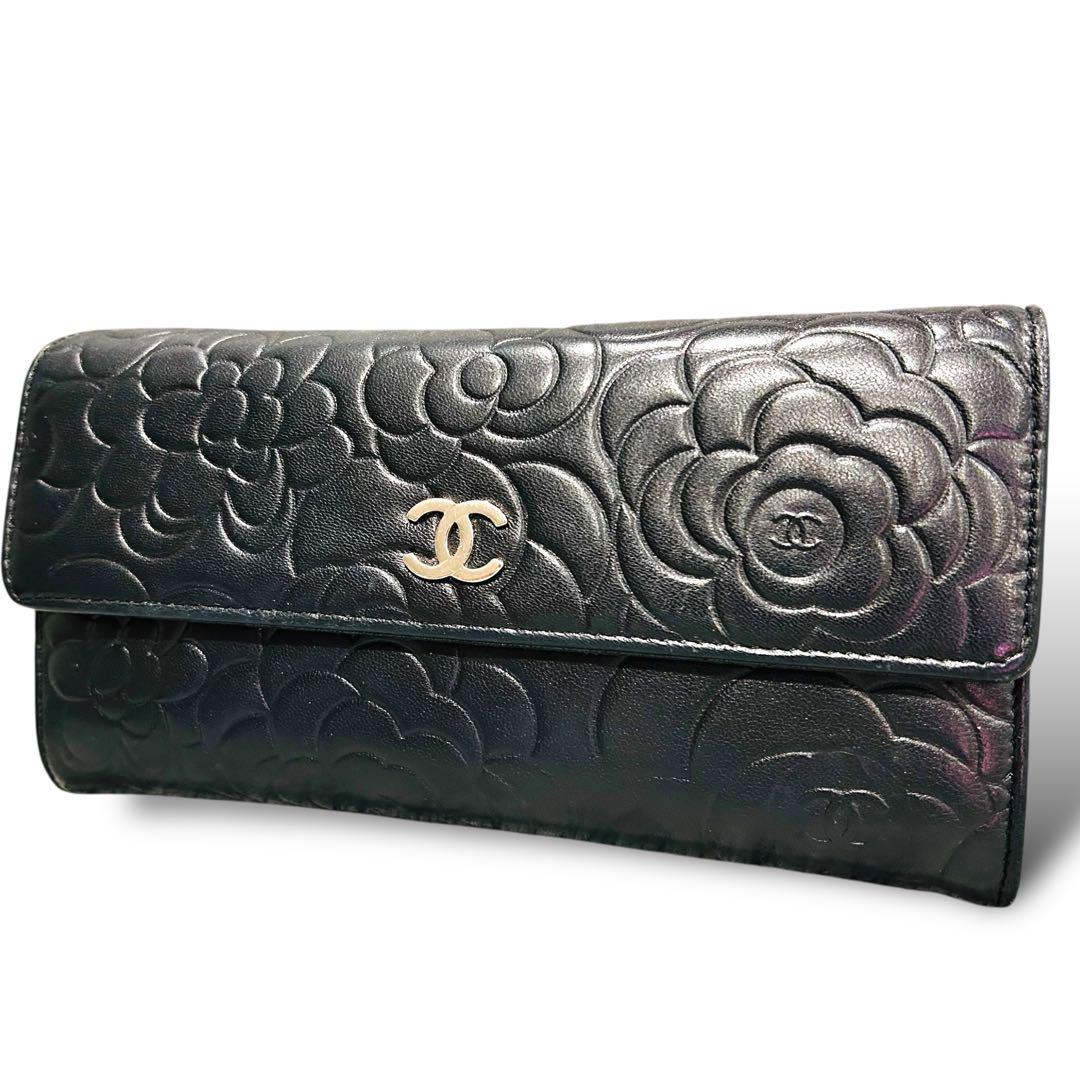 CHANEL シャネル カメリア ラムスキン 長財布 ギャラ付 レディース CHANEL シャネル カメリア ラムスキン 長財布 ギャラ付