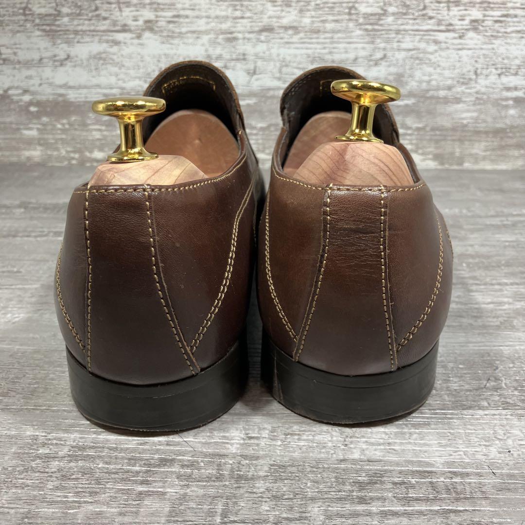 304【美品】Stefanorossi 革靴 スリッポン 茶色 24.5cm