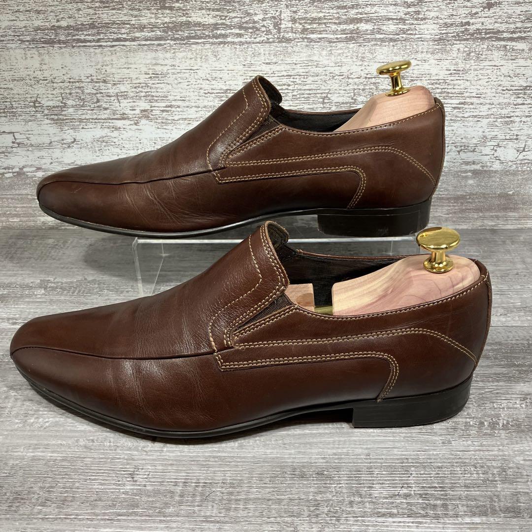 304【美品】Stefanorossi 革靴 スリッポン 茶色 24.5cm