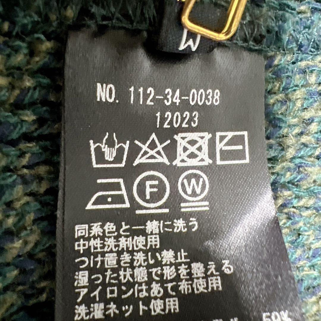 SHIPS ハニカムメッシュローゲージニットジャケット グリーン Mサイズ