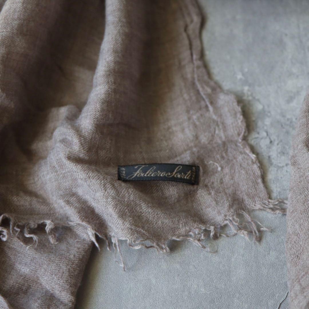 100％品質保証。 ファリエロサルティ カシミヤ紺大判ストール アズーラ Azzura モカグレーFaliero Sarti また、全国送料無料!