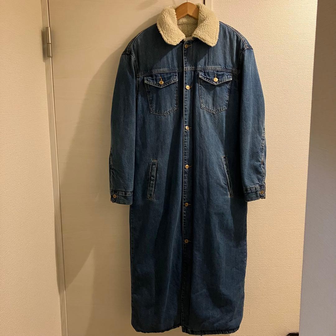 ZARA ザラ 洗える デニム ロングコート 裏地ボア USA LL ZARA