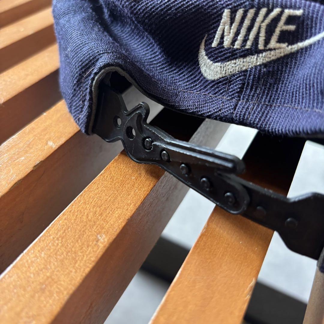 90s Nike 銀タグ ネイビー フロントビッグロゴ キャップ AT46