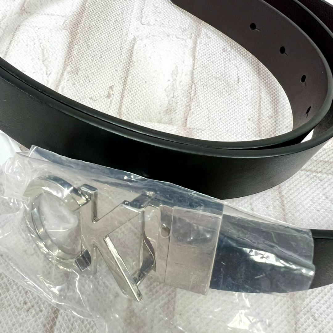 新品未使用　カルバンクライン シルバー CKバックル リバーシブル ブラック