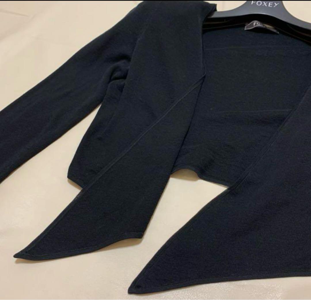 フォクシーFOXEY 美品　38 ブラック　カーディガン　ボレロ