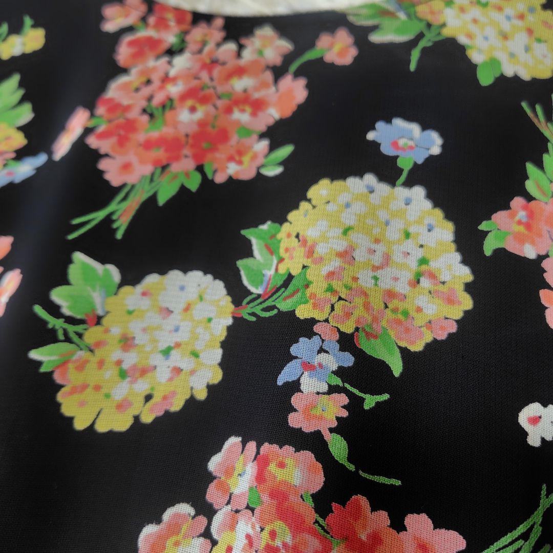 【未使用級♡Aライン】ローラアシュレイ　マキシシアー素材花柄ワンピース　L