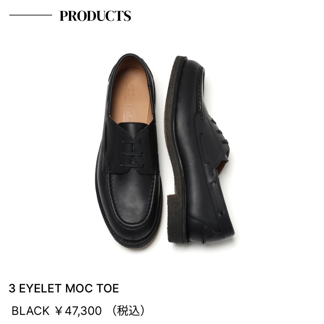 MEN'S 3EYELET MOC TOE BLACK 在原みゆ紀 在原みゆ紀 MEN´S 3EYELET MOC TOE BLACK