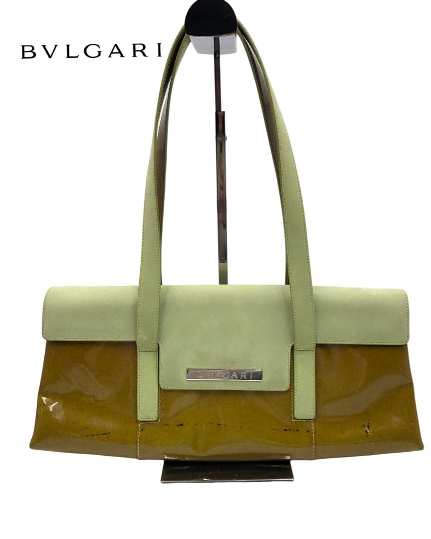 BVLGARI ブルガリ ショルダーバッグ ライトグリーン ブラウン レディース