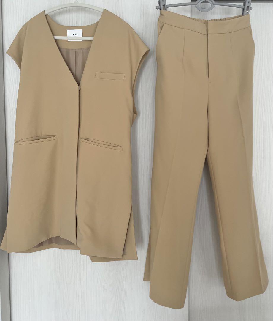 美品】Ameri⋆BOX VEST SET UP ベージュ Mサイズ - メルカリ