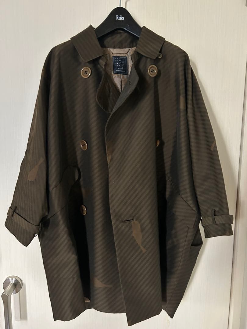 minä perhonen ブラウントレンチコート36 perchミナペルホネンM mina perhonen