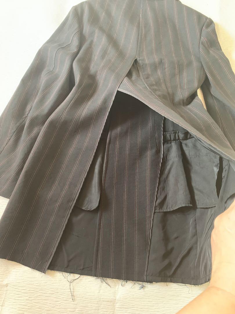 お値下げ【美品】　ジュンヤワタナベ  ロングジャケット　ストライプ