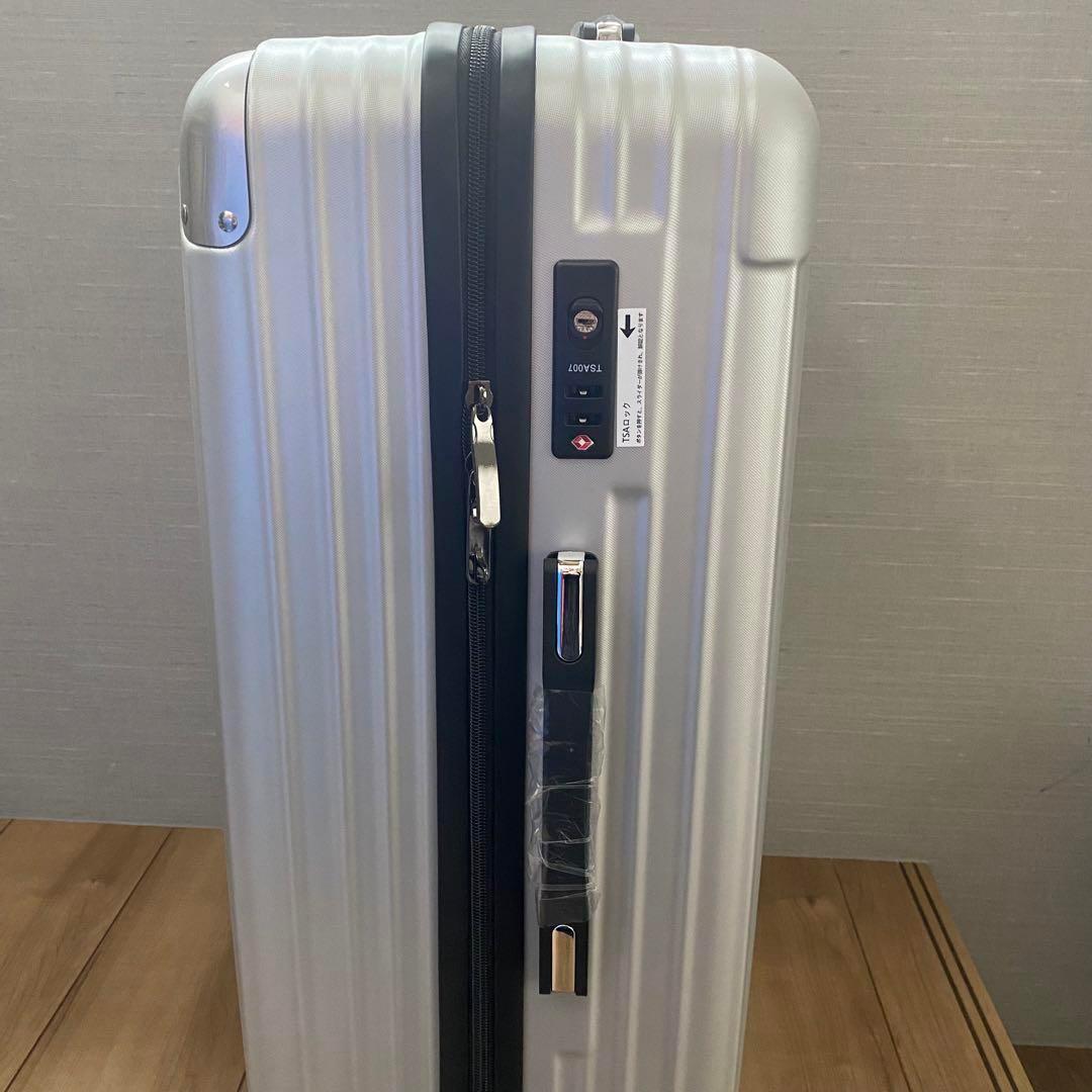 シルバー　Mサイズ　スーツケース キャリーバッグ キャリーケース 65L