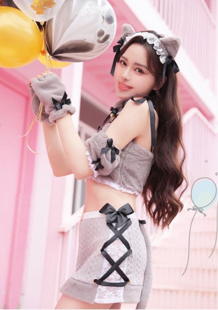 猫耳付きグレー