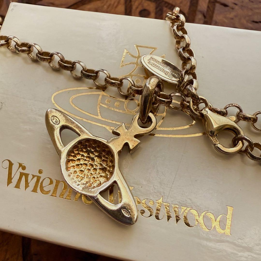 美品/925製/廃盤レアviviennewestwoodエナメルオーブネックレス