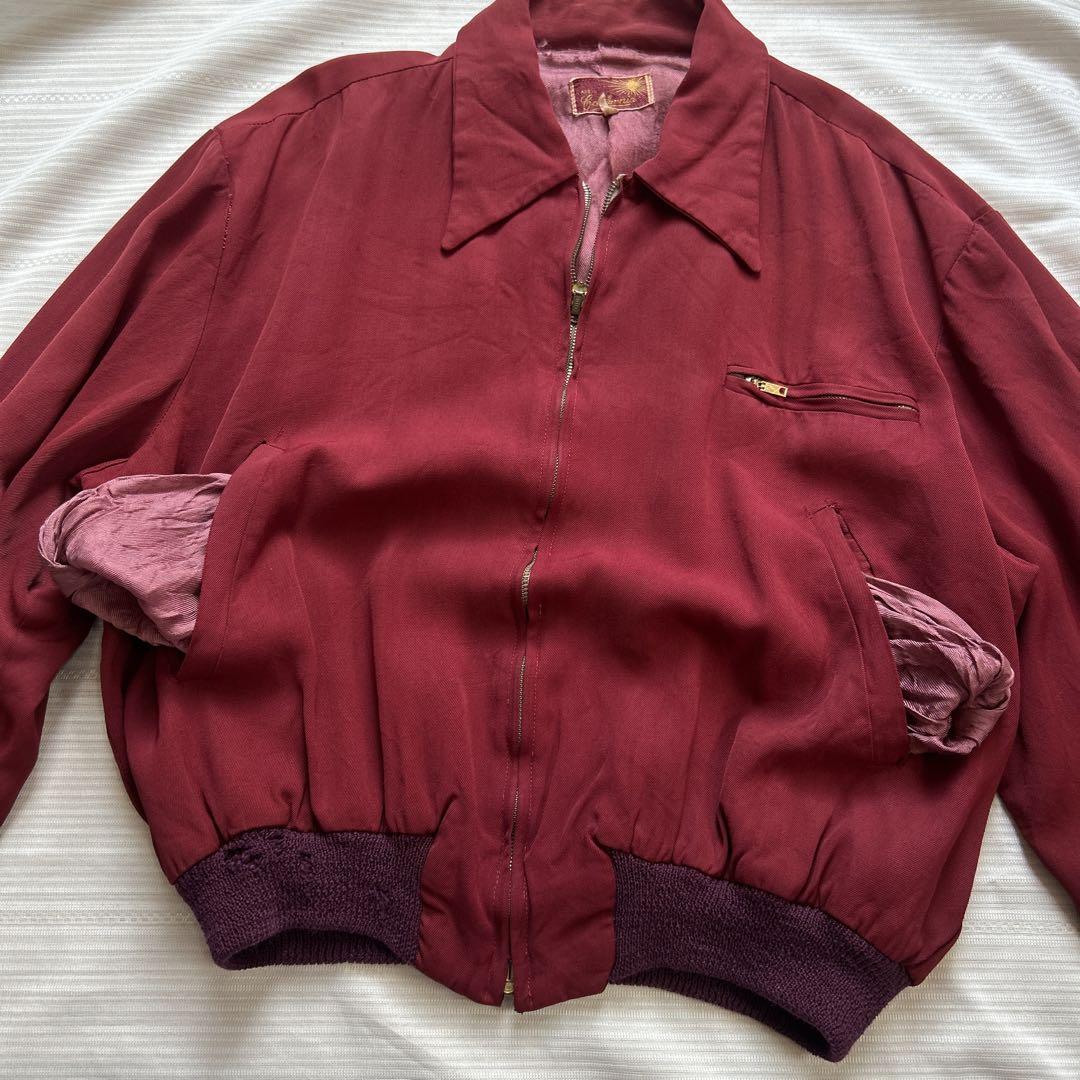 40's〜50's レーヨンギャバジンジャケット ギャバジャン size L
