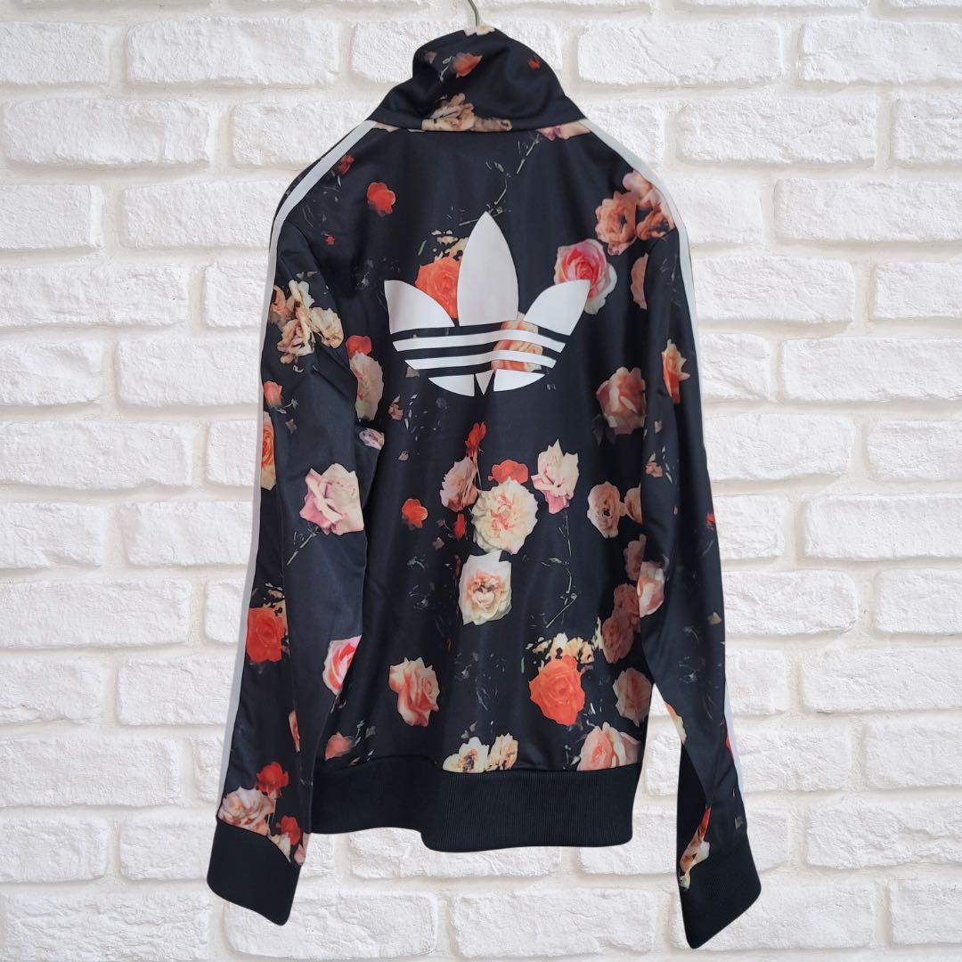 アディダス　レディース　ジャージ　トラックトップ　ジャケット　XL 花柄　バラ