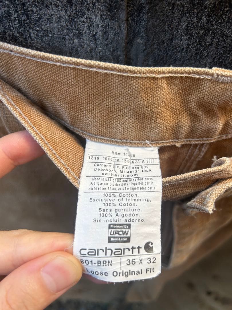 Carhartt カーハート ダブルニー フェード パンツ　ボロ　USA製