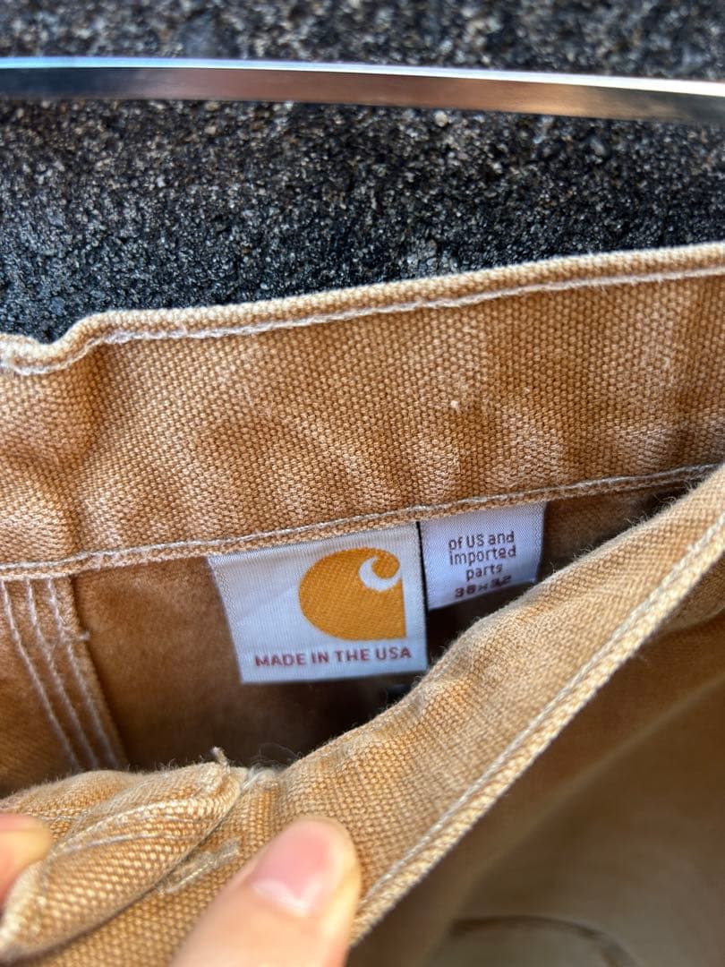 Carhartt カーハート ダブルニー フェード パンツ　ボロ　USA製 カーハート 神サイズ ダブルニー USA製 キャメル フェード ボロ
