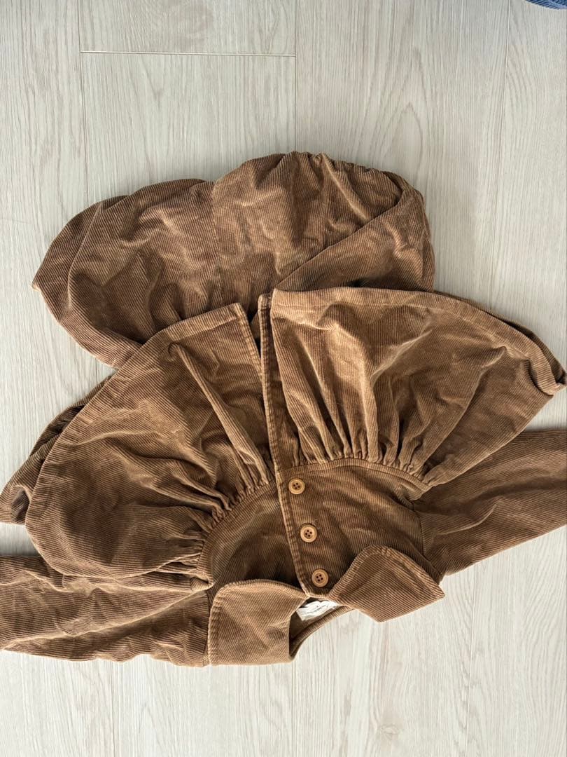 Mes Kids Des Fleurs コーデュロイ ブラウントップス90cm