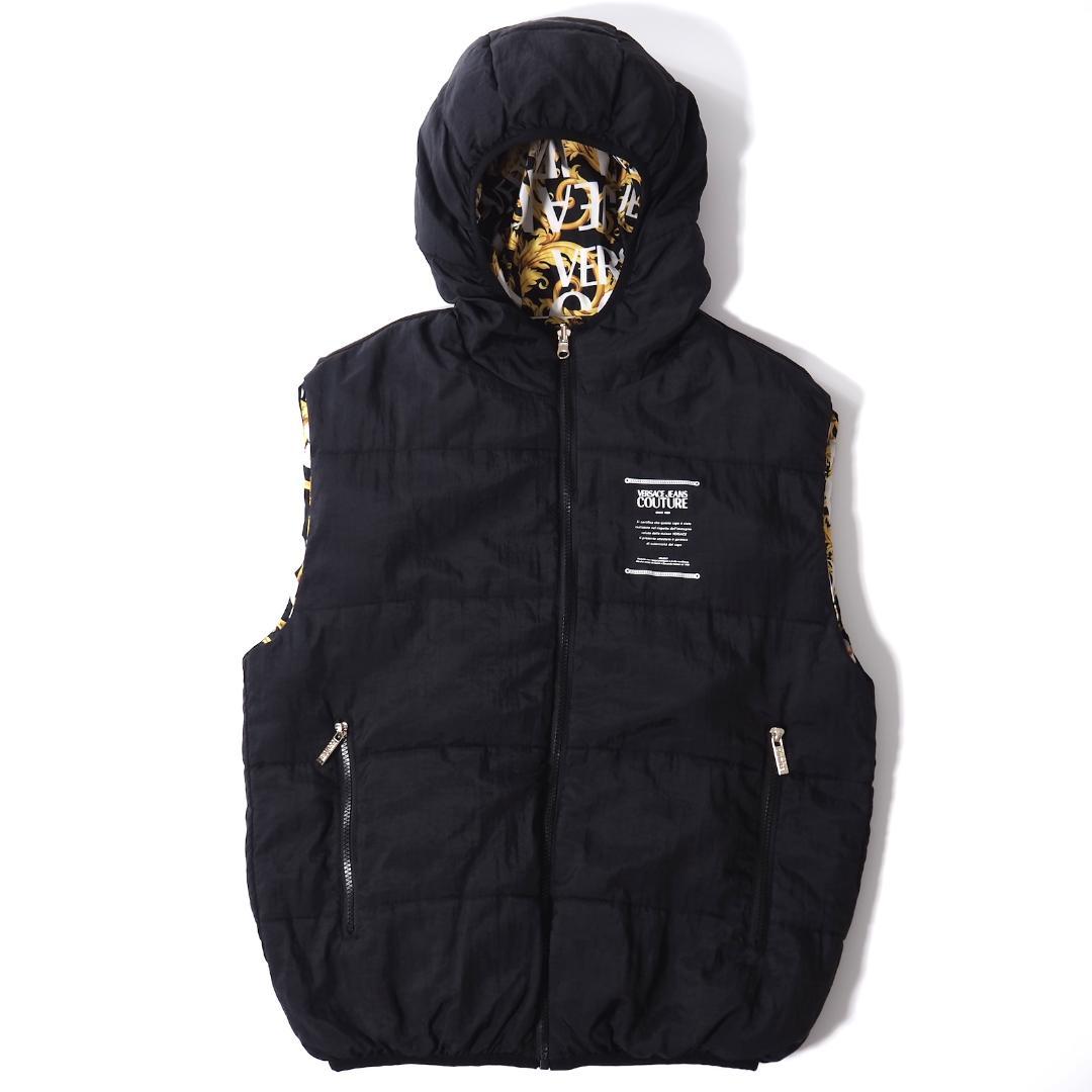 美品 ヴェルサーチェ バロック リバーシブル 中綿 ベストジャケット