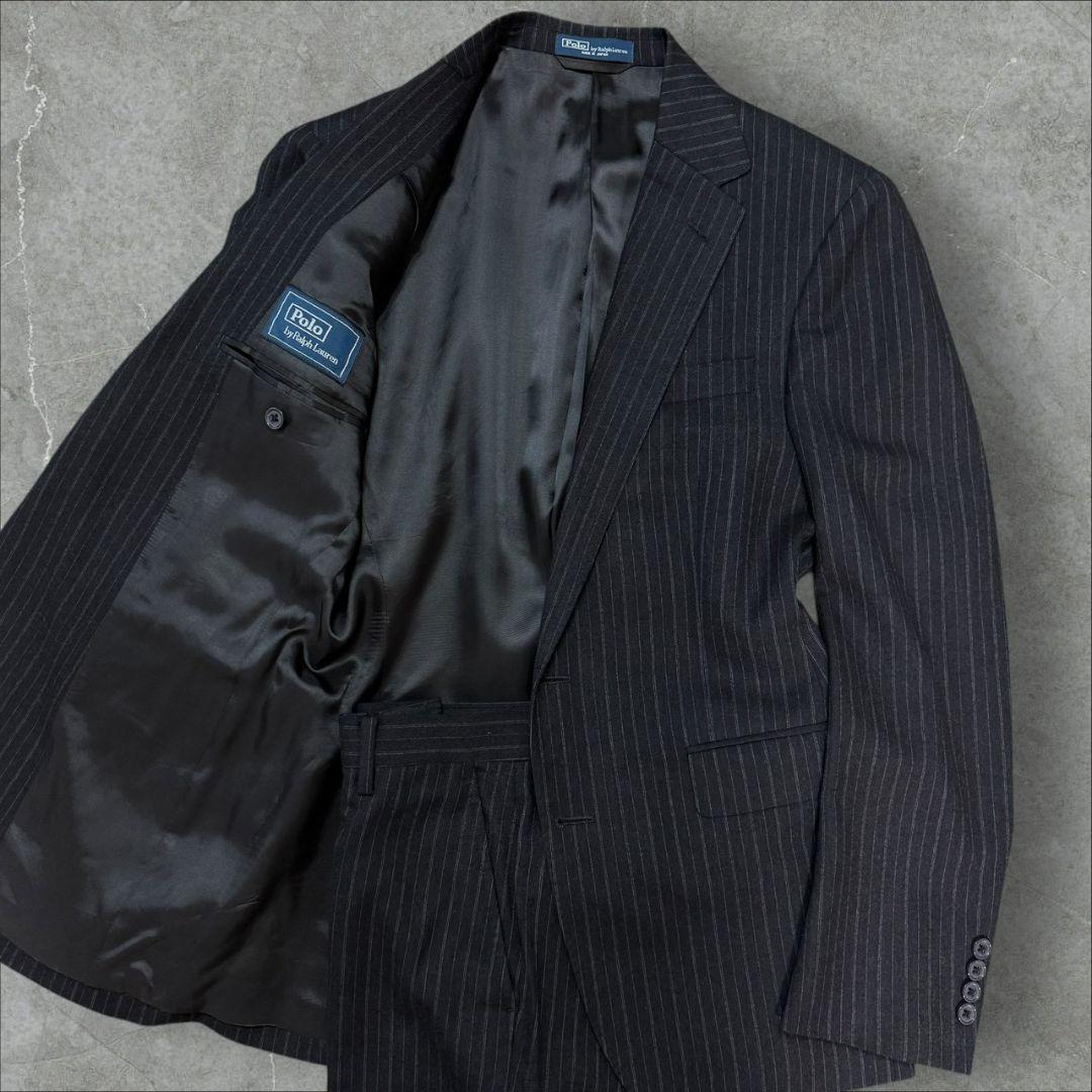 ラルフローレン フランネル スーツ セットアップ チャコールグレー