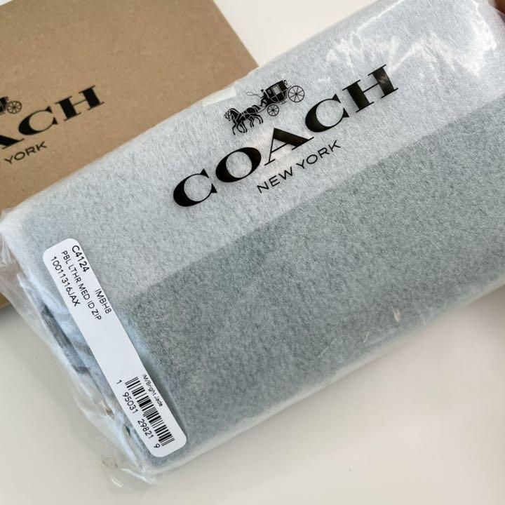 COACH グリーン 緑色 ラウンドファスナー折り財布 Rzq4k-m32133319696 コーチ 財布 超歓迎安い
