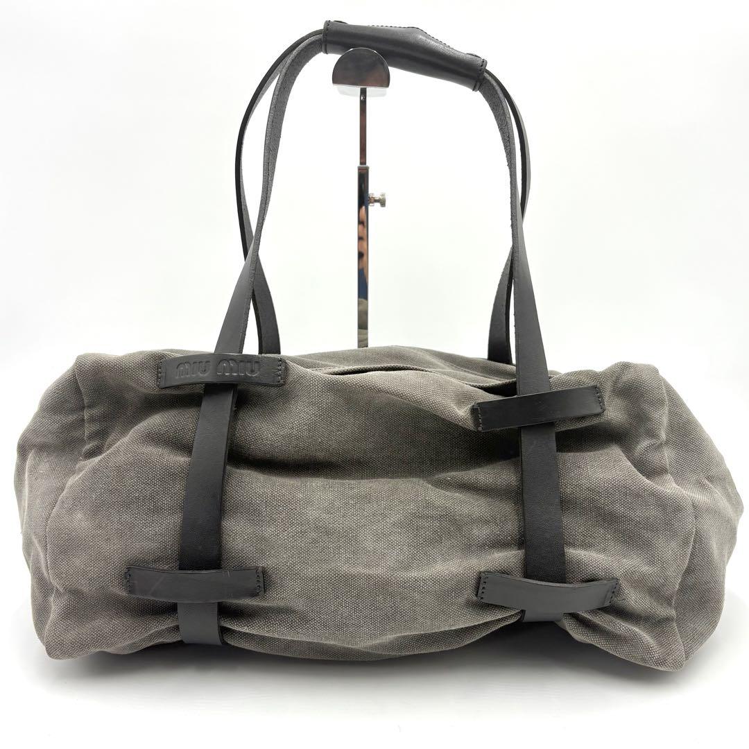 バッグ miumiu 90s Archive Canvas Duffel bag